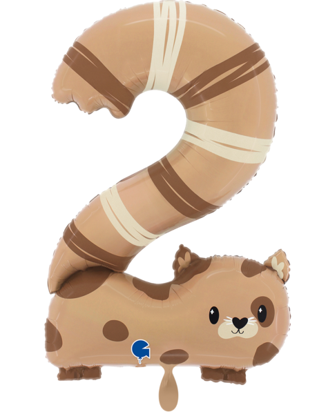 Folienballon - Tierzahl 2: Katze - ø 121cm